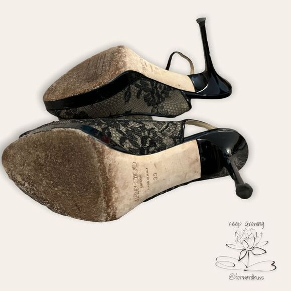 Jimmy Choo London Stiletto Peep Toe Heels Size 39 - Picture 8 of 10